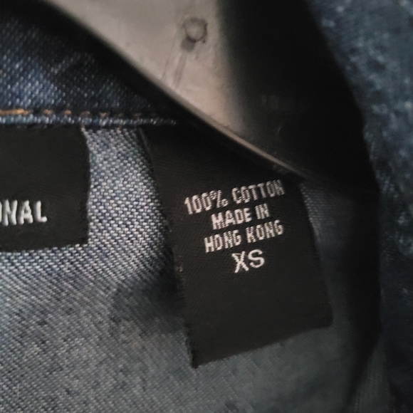 Moda International Shirt Dress Womens Long Sleeve Button Down Blue Denim XS - Picture 3 of 6